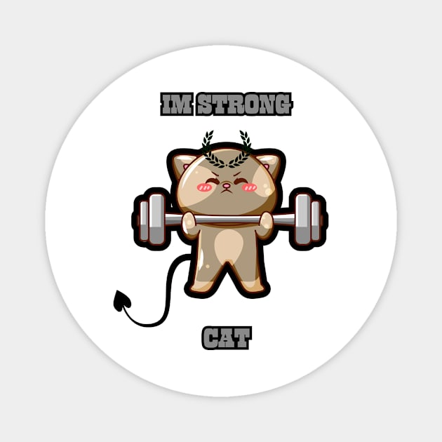 strong brave muscle cat bodybuilding Magnet by BEL-Shop